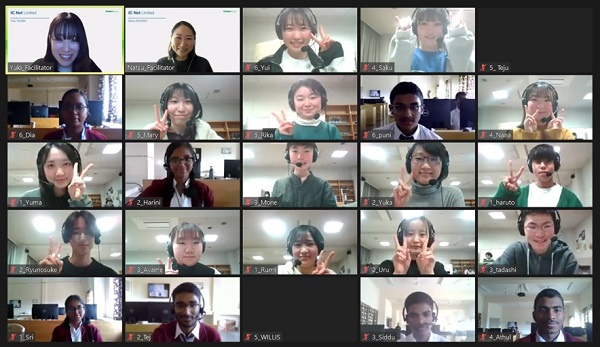 Participants from Sendai Daiichi High School and JNV Bangalore Urban District